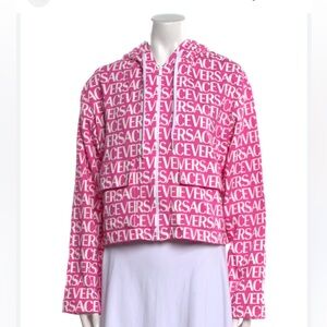NWT Versace Logo Print Pink Jacket